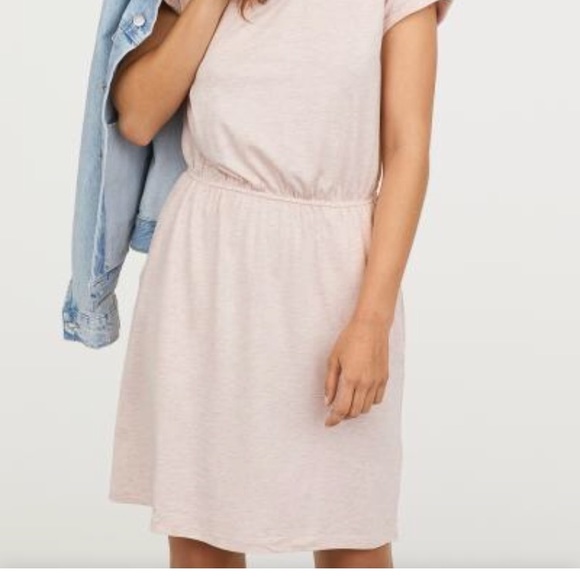 h&m powder pink dress